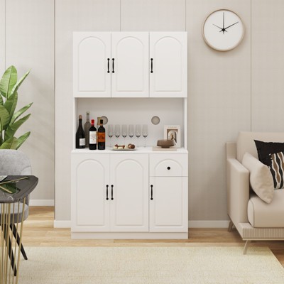 NicBex Freestanding Buffet Cabinet with Storage 70" Sideboard Cabinet Modern Pantry Cabinet with Microwave Stand for Kitchen, Living Room