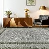Acekool Modern Geometric Area Rug, Washable Non Slip Soft Low Pile Carpet, Distressed Bordered Foldable Accent Mat for Living Room Bedroom - 2 of 4