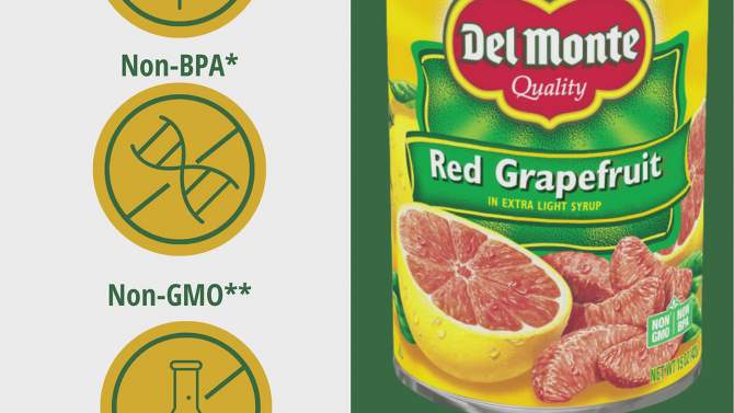Del Monte Red Grapefruit Sections in Light Syrup 15oz, 2 of 6, play video