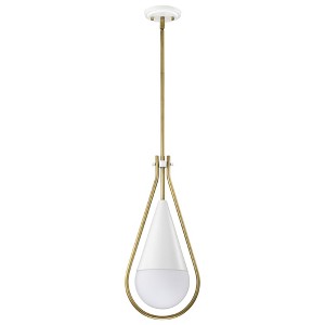 Nuvo Lighting Admiral 1 - Light Pendant in  Matte White/Natural Brass - 1 of 4