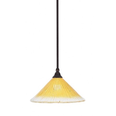 Toltec Lighting Any 1 - Light Pendant in  Dark Granite with 12" Gold Champagne Crystal Shade