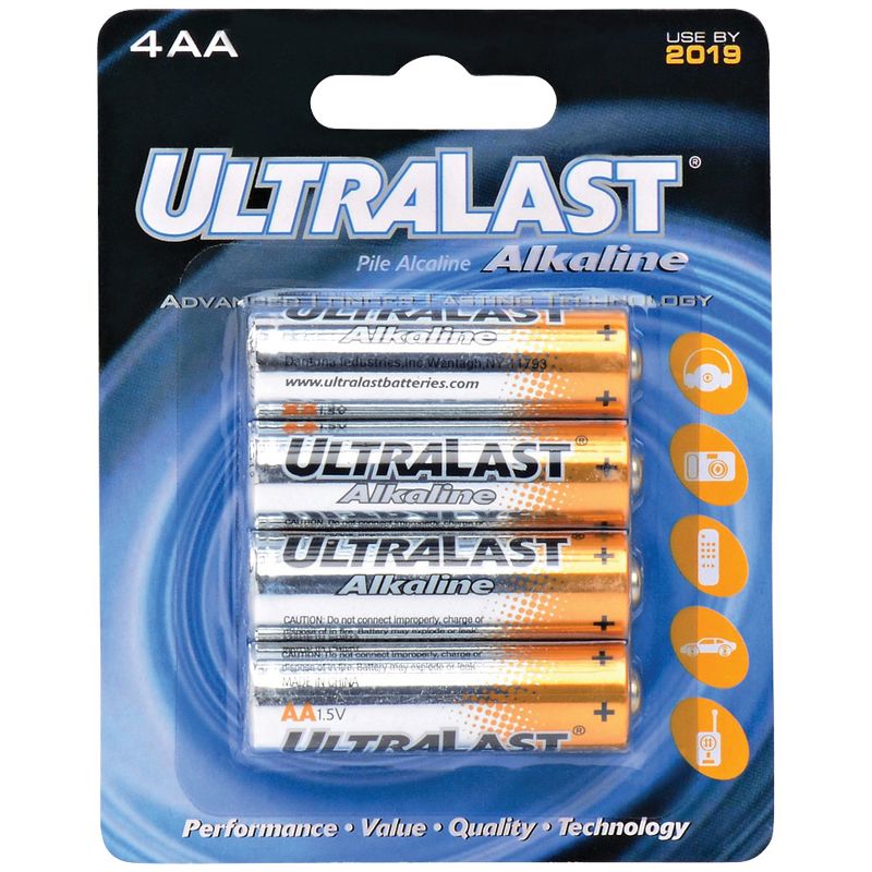 Ultralast® ULA4AA AA Alkaline Batteries, 4 pk, 1 of 2