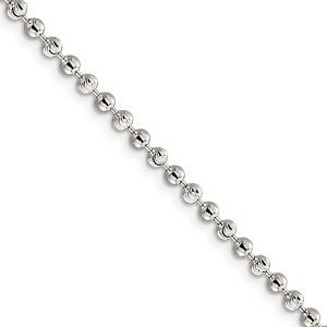 Black Bow Jewelry 3mm Sterling Silver Fancy Bead Chain Necklace - 1 of 4