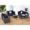 6-Piece Outdoor Wicker Sectional Sofa Set  - All-Weather Patio Furniture for Garden, Backyard, and Porch - 2 of 4