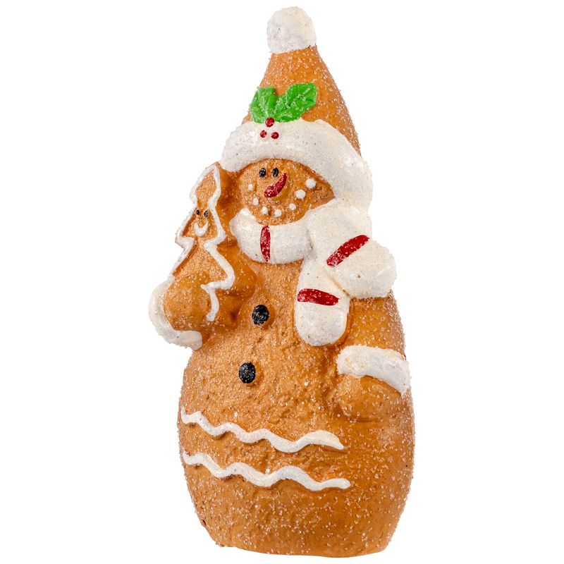 Northlight 5.75" Frosted Gingerbread Snowman with Cookie Tree Christmas Figurine, 4 of 8