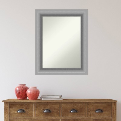 Peak Polished Silver Rectangular Bathroom Vanity Mirror