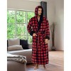 ADR Men's Robe, Warm Plush Hooded Bathrobe Man, Full Length Fleece Robe Man with Hood - 2 of 4