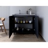 Munora Bussolengo Utility Sink Cabinet - 2-Door Storage with Sink, Black Wengue Finish - 39.3"W x 35.1"H - for Laundry/Utility Rooms - 2 of 4