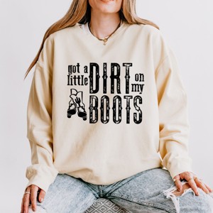Simply Sage Market Got A Little Dirt On My Boots Lightweight Garment Dyed Sweatshirt - 1 of 4