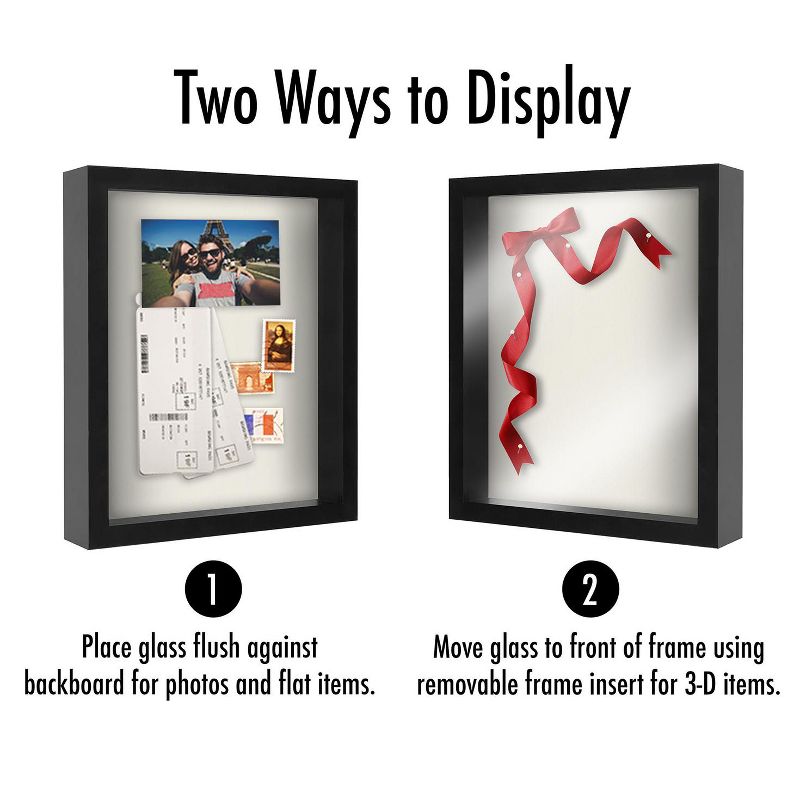 Americanflat Shadow Box Frame with tempered shatter-resistant glass - Available in a variety of sizes and styles, 4 of 8