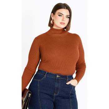 Women's Plus Size Mia Sweater - toffee | CITY CHIC