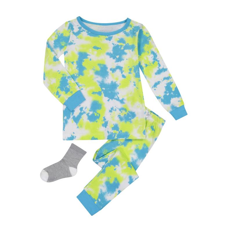 Sleep On It Infant & Toddler Boys 2-Piece Super Soft Jersey Snug-Fit Pajama Set with Matching Socks, 1 of 4