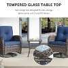 Belord 5 Pieces Outdoor Patio Furniture Set, Luxury High Back Wicker Swivel Glider Patio Chairs Set of 2 with Ottoman and Side Table for Porch Balcony - 3 of 4