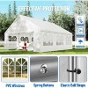 Heavy Duty Party Tent, Outdoor Event Canopy, PE & Steel Frame with Removable Sidewalls, Waterproof UV Resistant White, Wave/Straight Edge - 4 of 4