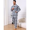 INSPIRE CHIC Men's Two Pieces Long Sleeve  Button Down Checked Plaid Pajamas Set - 2 of 4