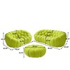 WJSHome Bubble Sofa Curved Couch Set, Breathable Mesh Fabric Modular Sectional Sofa (2 Seater, 3 Seater, Ottoman) - 3 of 4