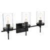 Elegant Lighting Benny 3 light Black and Clear Bath Sconce - 3 of 4