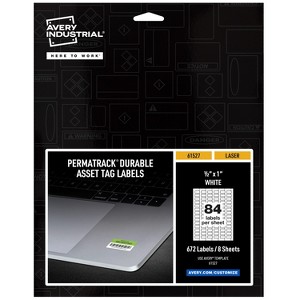 Avery PermaTrack Durable White Asset Tag Labels, 1/2" x 1", 672 Asset Tags (61527) - 1 of 4