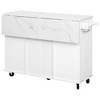 Okak Kitchen Island with Tilt Trash Can Cabinet, Kitchen Cart with Pull Out Cabinet Organizer and Drop Leaf, Countertop Organizer for Kitchen - 4 of 4