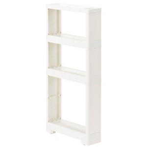JEJ Astage 3 Tier Space saving Slim Wagon Multi-Purpose Storage with Wheels Sleek Narrow Design White - 1 of 4