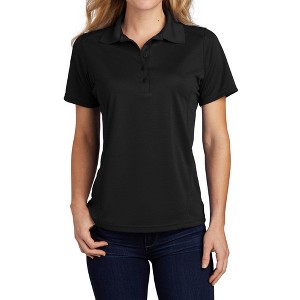 Mafoose Women's Short Sleeve Moisture-Wicking Dry Zone Raglan Sleeves Accent Polo Shirt Black 3XL - 1 of 4