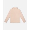 Deux par Deux Girl Super Soft Ribbed Mock Neck Top Light Caramel - 3 of 4
