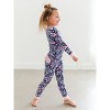 RuffleButts SoftSnooze Toddler Girls Ruffle Long Sleeve Pajama Set - 3 of 4