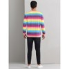 Lars Amadeus Men's Long Sleeve Rainbow Crew Neck Stripes Sweatshirt - 3 of 4