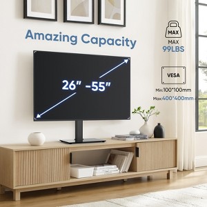 Vynxaria Universal rotating TV stand, 3-height adjustable desktop TV stand mount base for 26-55 inch TVS that can hold up to 99 pounds - 1 of 4
