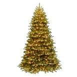 Puleo International 6.5 Foot Prelit Fraser Fir Artificial Pencil Christmas Tree with 500 UL Listed Clear Lights, 1775 Branch Tips & Metal Stand, Green