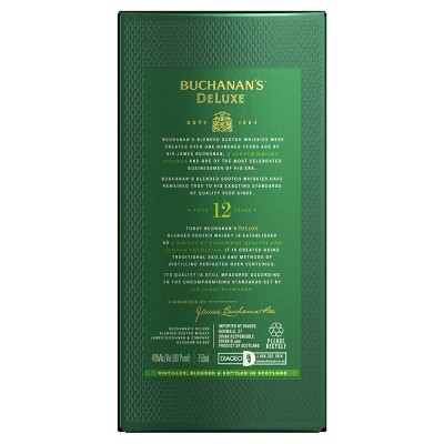 Buchanans 12 year De Luxe Blended Scotch Whisky - 750ml Bottle