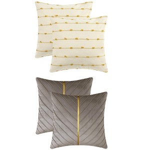 REGALWOVEN 4 Pcs Modern Farmhouse Decorative Throw Pillow Covers 18" x 18" - 1 of 4