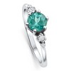 Pompeii3 1Ct TW Paraiba & Diamond Ring 14k White Gold Lab Created - 3 of 4