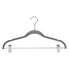 Simplify 6pk Velvet Hangers with Clips Gray - 3 of 4