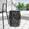 PAGED Modern Round Outdoor Side Table,13.25 inch Iron Patio End Tables for Backyard,Pool, Indoor Companion,Durable and Stable - 2 of 4