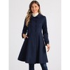 Allegra K Women's Winter Vintage Collared A-Line Double Breasted Long Swing Overcoat - 2 of 4