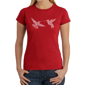 LA Pop Art Hummingbirds - Women's Word Art T-Shirt - 1 of 4