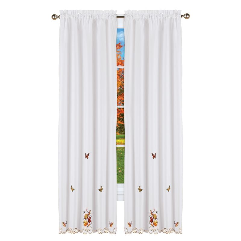 Collections Etc Fall Leaves Butterfly Curtains, 1 of 4