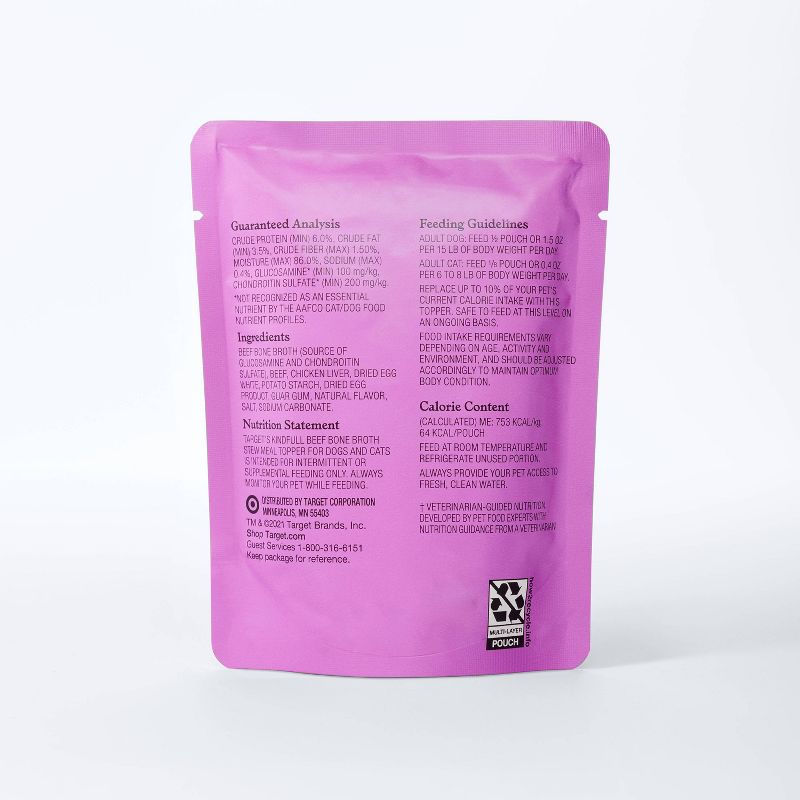 Bone Broth Stew Wet Meal Topper for Dog and Cat Food - 3oz - Kindfull™, 4 of 8