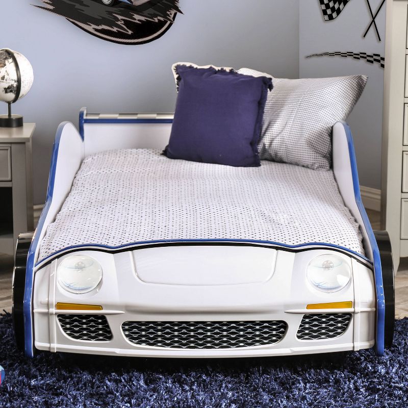 Twin Quessa Police Car Kids&#39; Bed with Led Headlight Chair Black/White - HOMES: Inside + Out, 5 of 14
