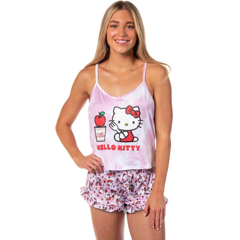 Hello Kitty X Cup Noodles Women's Cami And Shorts 2-Piece Lounge Set, 1 of 7