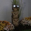 Solar Three Stacked Binocular Owls Polyresin Statue with LED Lights - Alpine Corporation: Garden Decor Sculpture with NiMH Battery - 2 of 4