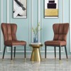 Bekrvio High-Back Faux Leather Dining Chairs Set of 2 - Modern Sturdy, Upholstered with Deep Sponge Seat, Metal Legs for Kitchen/Dining/Living Room - 3 of 4