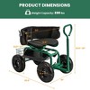 Costway Rolling Garden Cart Height Adjustable Scooter with Swivel Seat & Tool Storage Blue/Red/Green - 3 of 4