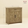 Aghana Digitals Rustic Farmhouse Storage Cabinet with Barn Doors, Drawer & Adjustable Shelf - - 3 of 4