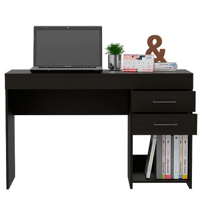 Vynxaria Writing Desk (Stylish Computer Desk) - Two Drawers & Open Shelf for Home Study/Office