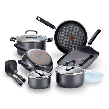 Best Buy: T-Fal Ultimate Hard Anodized Nonstick 12-Piece Cookware Set Gray  E918SC74