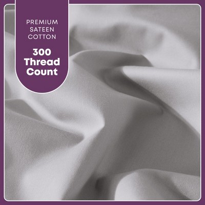 Gray Cotton Percale Full Fitted Sheet
