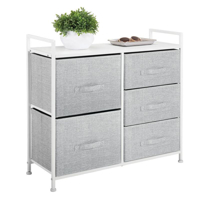 mDesign Storage Dresser Furniture with 5 Removable Fabric Drawers, 1 of 8