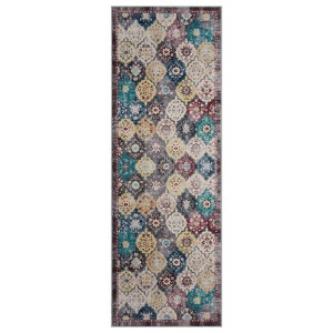 Coolmee Washable Small Area Rug for Bedroom Living Room, Non-Slip Oriental Accent Throw Carpet for Kitchen Bathroom OfficeBlue Gray - 1 of 4